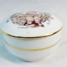 M J Hummel White Porcelain Trinket Box Spring Basket Made in Germany