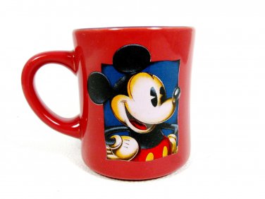 Disney's Mickey Mouse Sketch Style Burgundy Red Coffee Mug Cup 10 Oz