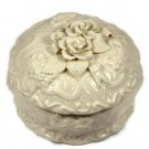Potpourri Designs Porcelain Round Covered Trinket Box with Rose Design 6 1/4" Potpourri Designs Porcelain Round Covered Trinket Box with Rose Design 6 1/4"