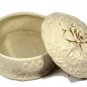 Potpourri Designs Porcelain Round Covered Trinket Box with Rose Design 6 1/4"