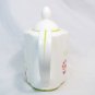 Pier 1 Imports Teapot Lydia Dolomite White Pink Yellow Green Floral Scrolls 3.5"