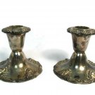 Godinger 20th Century Baroque Set of 2 Silver Plated 4" Candlesticks w/ Box