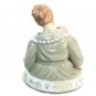 Brahms Waltz Wind Up Musical Box Mother Reading To Baby Glazed Pottery Blue Pink