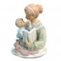 Brahms Waltz Wind Up Musical Box Mother Reading To Baby Glazed Pottery Blue Pink