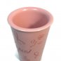 Longaberger Pink Pottery Travel Mug Cup w/ Lid Horizon of Hope 8 Oz