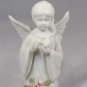Set of 2 Lefton China Small Kneeling White Angels Figurine Handpainted TWH07975A