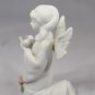 Set of 2 Lefton China Small Kneeling White Angels Figurine Handpainted TWH07975A