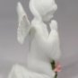 Set of 2 Lefton China Small Kneeling White Angels Figurine Handpainted TWH07975A