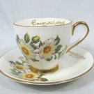 Taylor & Kent  Tea Cup and Saucer Set White Floral Roses Fine China