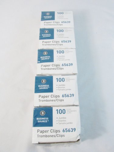 Business Source 100Pcs in Each Box 10 Boxes Jumbo Paper Clips NEW 65639
