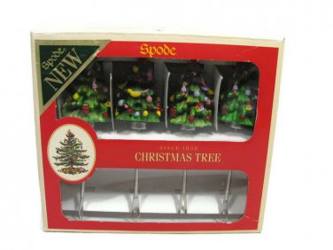 Spode Christmas Tree Set of 4 Canape Forks Cocktail