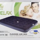 Relax Flocked Air Bed Queen Size Blue For Indoor Use and Camping Relax Flocked Air Bed Queen Size Blue For Indoor Use and Camping