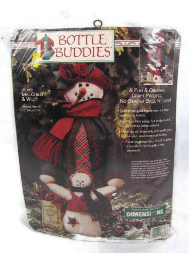 Dimensions Bottle Buddies Ms Chilly & Willy Christmas Snowmen Filt Kit 18099