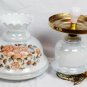 Vintage GWTW Set of 2 Parlor Table Lamps Floral Milk Glass 1-Way Electric 23"