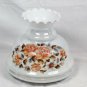 Vintage GWTW Set of 2 Parlor Table Lamps Floral Milk Glass 1-Way Electric 23"