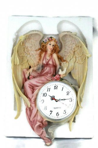 Wantech Int'l OK Lighting Angel Wall Clock CL 4411 Quartz 13 x 18