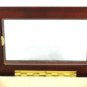 Jewelry Box Ring Earrings Bracelet Wood Floral Etched Glass Dark Walnut Finish