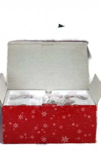 Department 56 Christmas Tea Jolly St Nick Red Ceramic Teapot & 4 Cups 13320