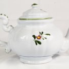 Anna Maioliche Majolica Ceramic White Teapot Floral 48 Oz