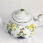 Anna Maioliche Majolica Ceramic White Teapot Floral 48 Oz