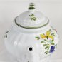 Anna Maioliche Majolica Ceramic White Teapot Floral 48 Oz