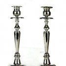 Davco Silver Pair of Rose Candlesticks Silver Plated 12"