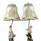 Ardalt Japan Lenwile China Set of 2 Man & Woman Figural Table Lamp Handpainted