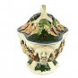 Capodimonte Italy Handpainted Tureen Dish Lidded Baby Cherub Palm Trees 19"