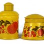 Avon Retro Pennsylvania Dutch Yellow Orange 5 Pieces Patchwork Assorted Bottles