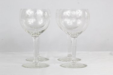 Princess House Heritage Crystal Clear Set of 4 Wine Cocktail Goblets 4Oz