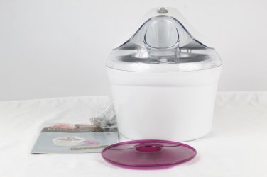 Kitchen Living White Electric Sorbet Frozen Yogurt & Ice Cream Maker 1 Quart