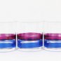 Federal Executive Clear Low Ball Glassware Set of 8 Red Purple Circle Trim 8 Oz