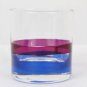 Federal Executive Clear Low Ball Glassware Set of 8 Red Purple Circle Trim 8 Oz