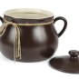 Parini Dark Brown Ceramic Handled Chili Pot w/ Lid 5 Quart