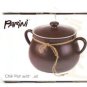 Parini Dark Brown Ceramic Handled Chili Pot w/ Lid 5 Quart