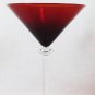 Circleware Set of 5 Red Martini Cocktail Vodka Glasses Clear Stem 7"