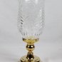 Int'l Silver Set of 2 Lead Glass Crystal Tree Hurricane Lamp Candleholder 11"