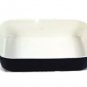 SWEEJAR Blue Rectangular Ceramic Glazed Baking Dish Hollow Handles 13"