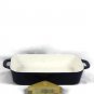 SWEEJAR Blue Rectangular Ceramic Glazed Baking Dish Hollow Handles 13"