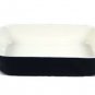 SWEEJAR Blue Rectangular Ceramic Glazed Baking Dish Hollow Handles 13"