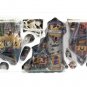 Halloween 11 Pc Ceramic Village Set Haunted Barn Lighted House Ghost Bats NEW