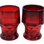 Set of 4 Viking Georgian Ruby Heavy Glasses Honeycomb Flat Tumbler 10 Oz