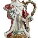 Fitz & Floyd Classics Santa & Deer Bird Basket Enchanted Holiday Pitcher 12.5"