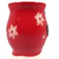 Holiday Time Collectible Red Mug Cup Snowman Snowflakes Earthenware 22.3 Oz