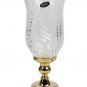 Int'l Silver Set of 2 Lead Glass Crystal Tree Hurricane Lamp Candleholder  11"