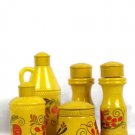 Vintage Avon Set of 5 Pennsylvania Dutch Patchwork Cologne Glass Bottles