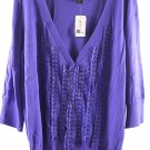 Lane Bryant Purple Women's Knit Cardigan Sweater Embellished 18/20 044