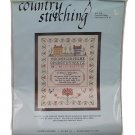 Country Stitching Colonial Village Houses Trees Sampler Counted Cross Stitch Kit