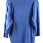 Dressbarn Blue Women's Top Blouse Stretch 3/4 Sleeve Pullover Square Neck 2X 038