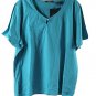 Liz Claiborne Blue Women's Short Sleeve Top Blouse Pullover 3X 025